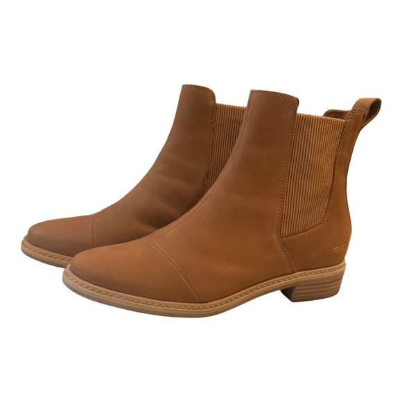 TOMS Charlie Chelsea Boot Size 10 Brown Sugar Leather Like New - Picture 4 of 11